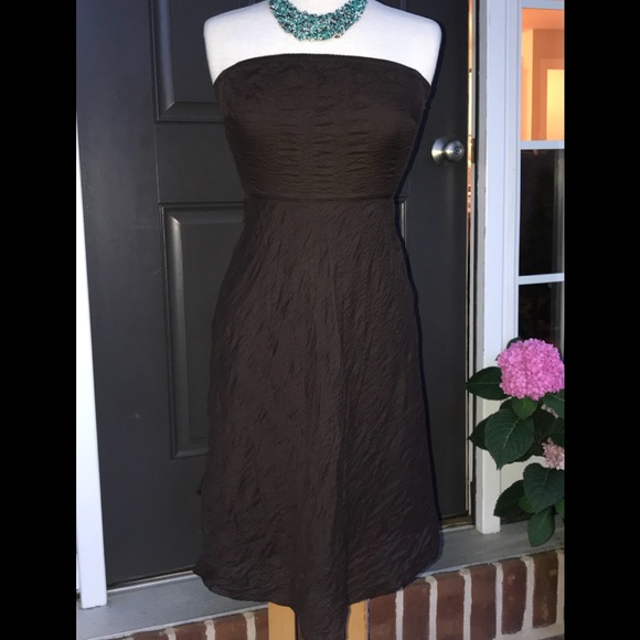 J.Crew Brown strapless dress 2 - Picture 3 of 7